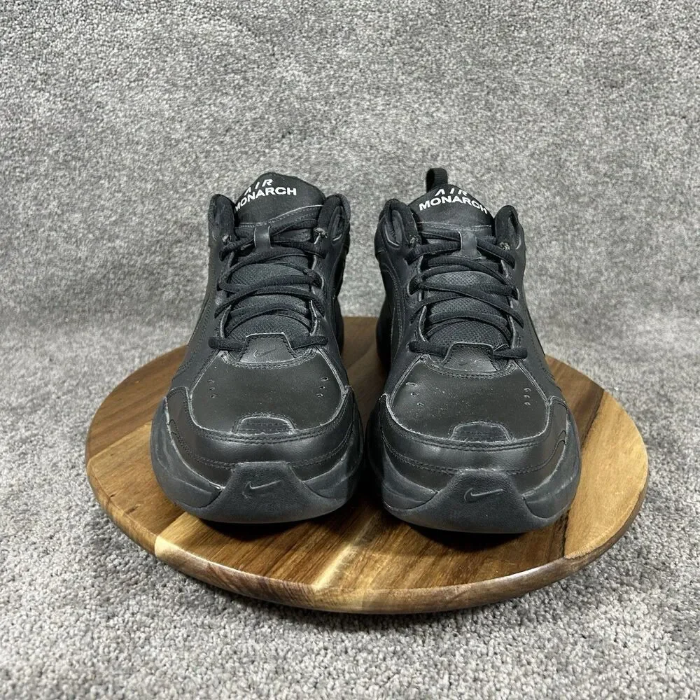 Nike Air Monarch IV Men's Size 10.5 Triple Black Athletic Walking Dad Shoes Used